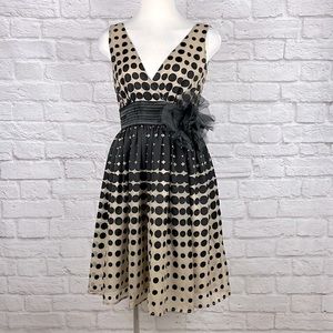 Burlapp Anthropologie beige and black party dress size 4